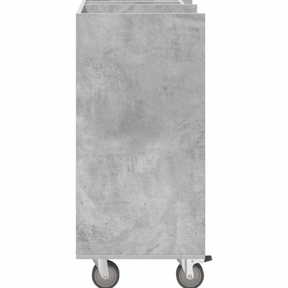 vidaXL Golfkast met wiel Effen Beton Grijs 65 x 45 x 98 cm