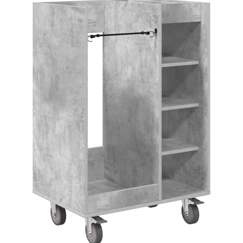 vidaXL Golfkast met wiel Effen Beton Grijs 65 x 45 x 98 cm