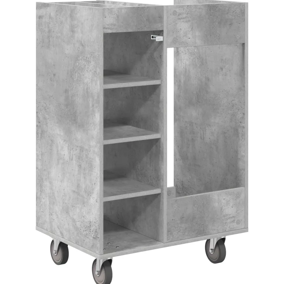vidaXL Golfkast met wiel Effen Beton Grijs 65 x 45 x 98 cm