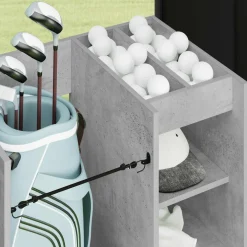 vidaXL Golfkast met wiel Effen Beton Grijs 65 x 45 x 98 cm