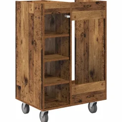 vidaXL Golfkast met wiel Effen Oudhout 65 x 45 x 98 cm