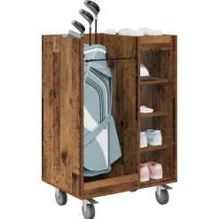 vidaXL Golfkast met wiel Effen Oudhout 65 x 45 x 98 cm