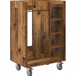 vidaXL Golfkast met wiel Effen Oudhout 65 x 45 x 98 cm