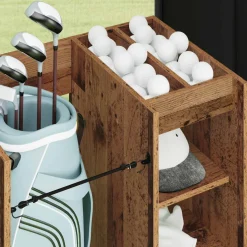 vidaXL Golfkast met wiel Effen Oudhout 65 x 45 x 98 cm