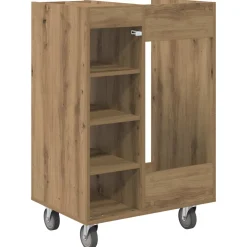vidaXL Golfkast met wiel Effen Artisan Eiken 65 x 45 x 98 cm