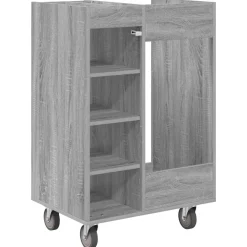 vidaXL Golfkast met wiel Effen Grijs Sonoma 65 x 45 x 98 cm