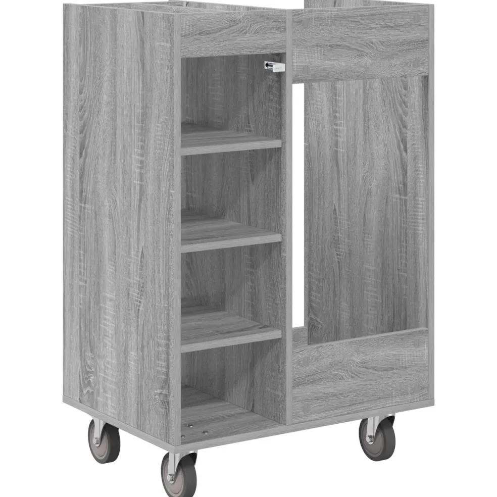 vidaXL Golfkast met wiel Effen Grijs Sonoma 65 x 45 x 98 cm