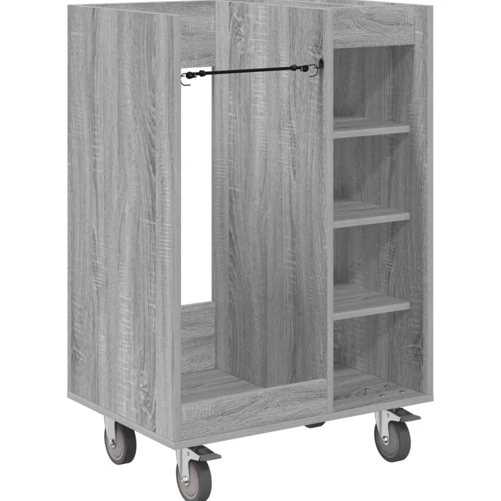 vidaXL Golfkast met wiel Effen Grijs Sonoma 65 x 45 x 98 cm