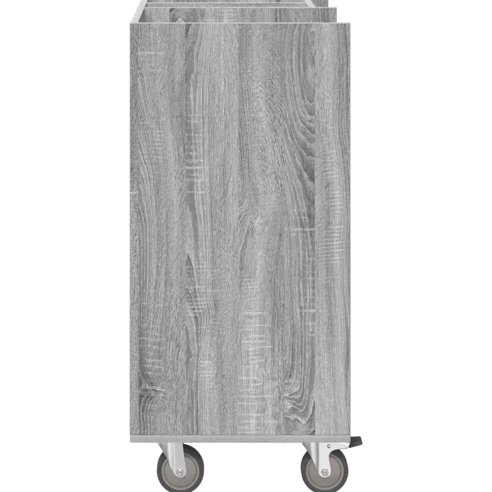 vidaXL Golfkast met wiel Effen Grijs Sonoma 65 x 45 x 98 cm