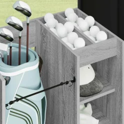 vidaXL Golfkast met wiel Effen Grijs Sonoma 65 x 45 x 98 cm
