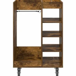 vidaXL Golfkast met wiel Gerookt eiken 65 x 45 x 98 cm Bewerkt hout
