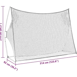 vidaXL Golf Trainingshulpmiddel Zwart 314 x 92 x 214 cm Polyester