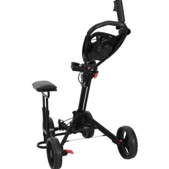 vidaXL Golf trolley met zitplaats Zwart Aluminium Opvouwbaar