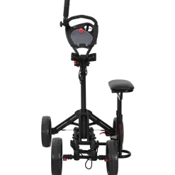 vidaXL Golf trolley met zitplaats Zwart Aluminium Opvouwbaar