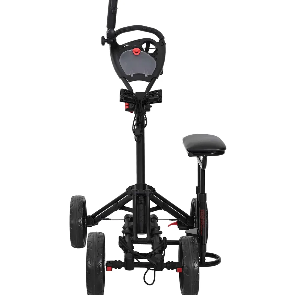vidaXL Golf trolley met zitplaats Zwart Aluminium Opvouwbaar
