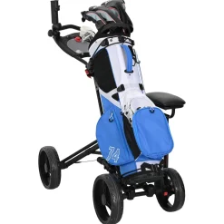 vidaXL Golf trolley met zitplaats Zwart Aluminium Opvouwbaar