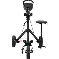 vidaXL Golf trolley met zitplaats Zwart 95 x 69 x 114 cm IJzer