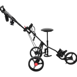 vidaXL Golf trolley met zitplaats Zwart 95 x 69 x 114 cm IJzer