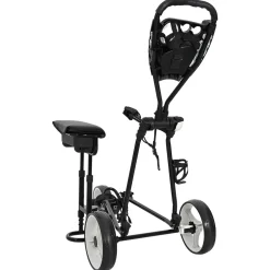 vidaXL Golf trolley met zitplaats Zwart en Wit IJzer Opvouwbaar