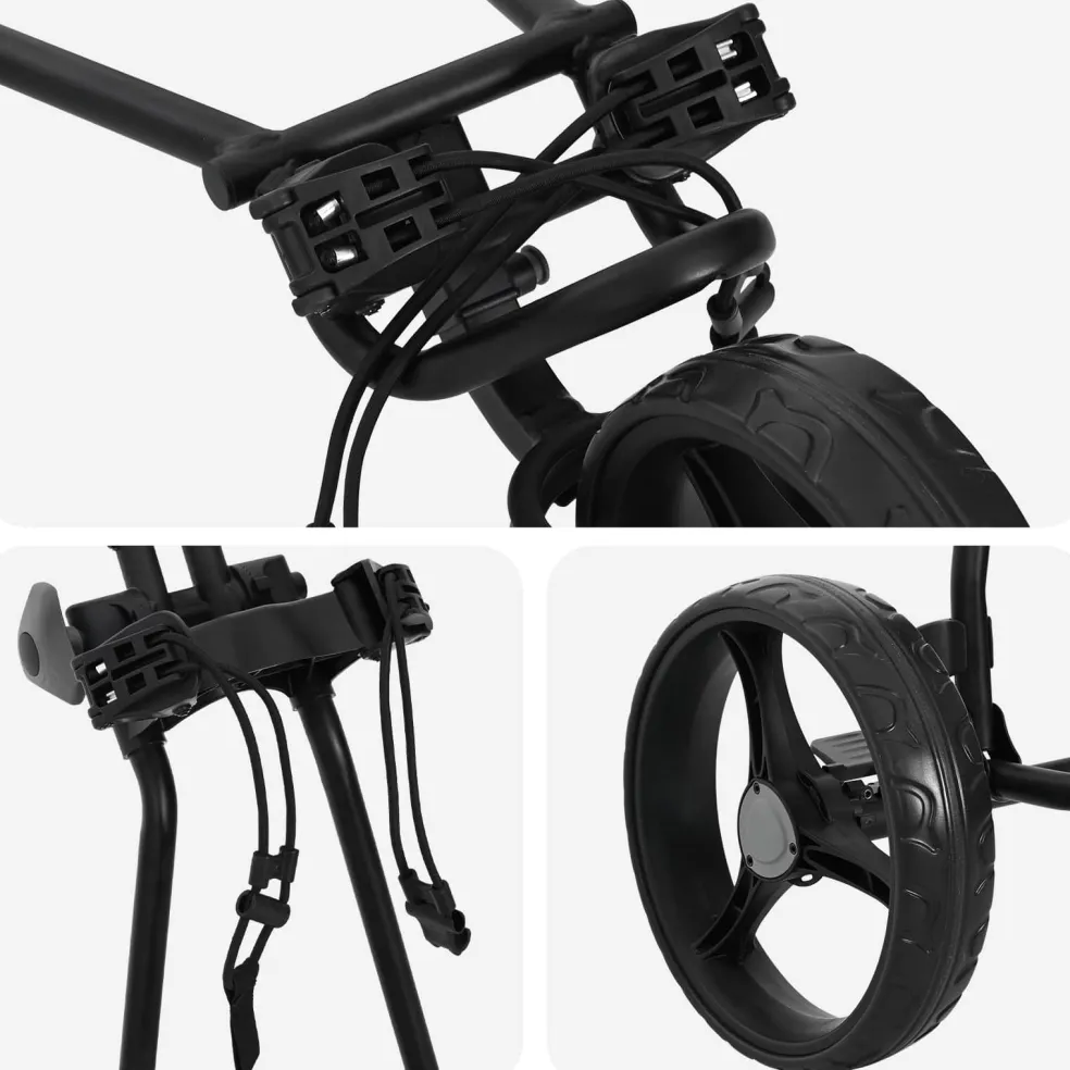 vidaXL Golf trolley Zwart IJzer Opvouwbaar