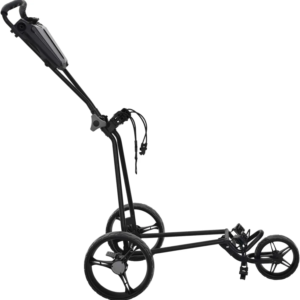 vidaXL Golf trolley Zwart IJzer Opvouwbaar