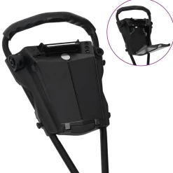 vidaXL Golf trolley Zwart IJzer Opvouwbaar
