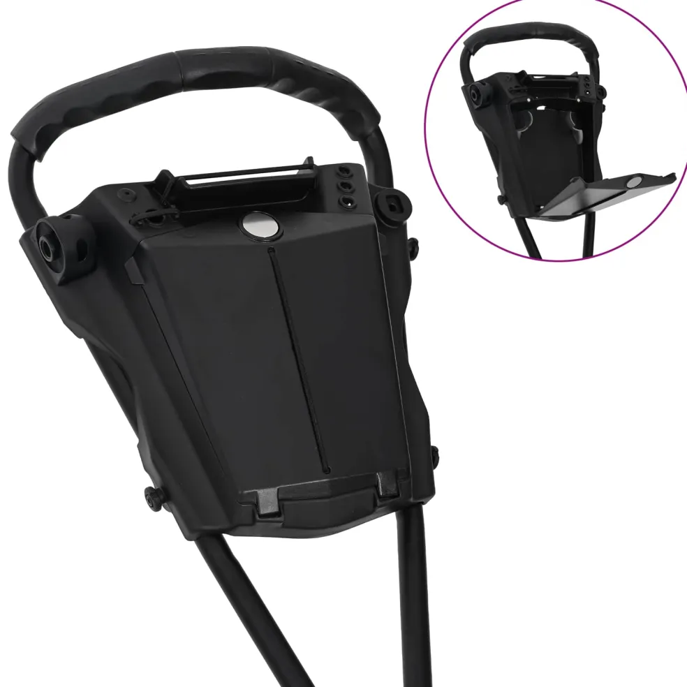 vidaXL Golf trolley Zwart IJzer Opvouwbaar