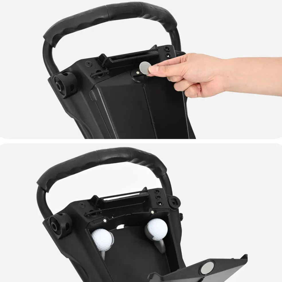 vidaXL Golf trolley Zwart IJzer Opvouwbaar