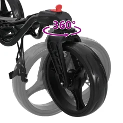 vidaXL Golf trolley Zwart IJzer Opvouwbaar