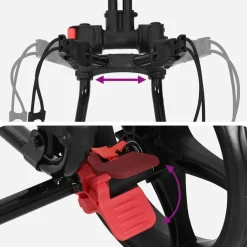 vidaXL Golf trolley Zwart IJzer Opvouwbaar