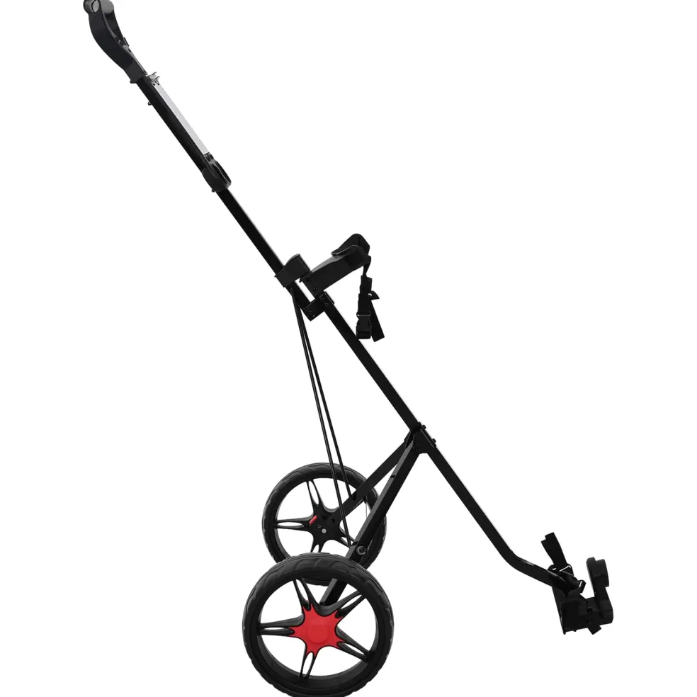 vidaXL Golf trolley Zwart IJzer Opvouwbaar