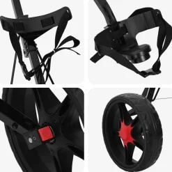 vidaXL Golf trolley Zwart IJzer Opvouwbaar