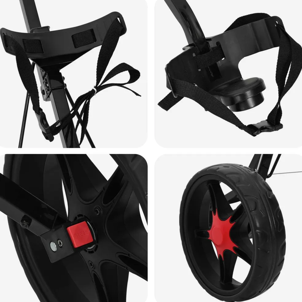 vidaXL Golf trolley Zwart IJzer Opvouwbaar