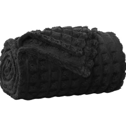 vidaXL Gooi Deken Zwart 150 x 130 cm 0.5 kg Fleece