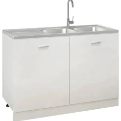 vidaXL Gootsteen dubbele bakken 1200x500x155 mm roestvrij staal zilver