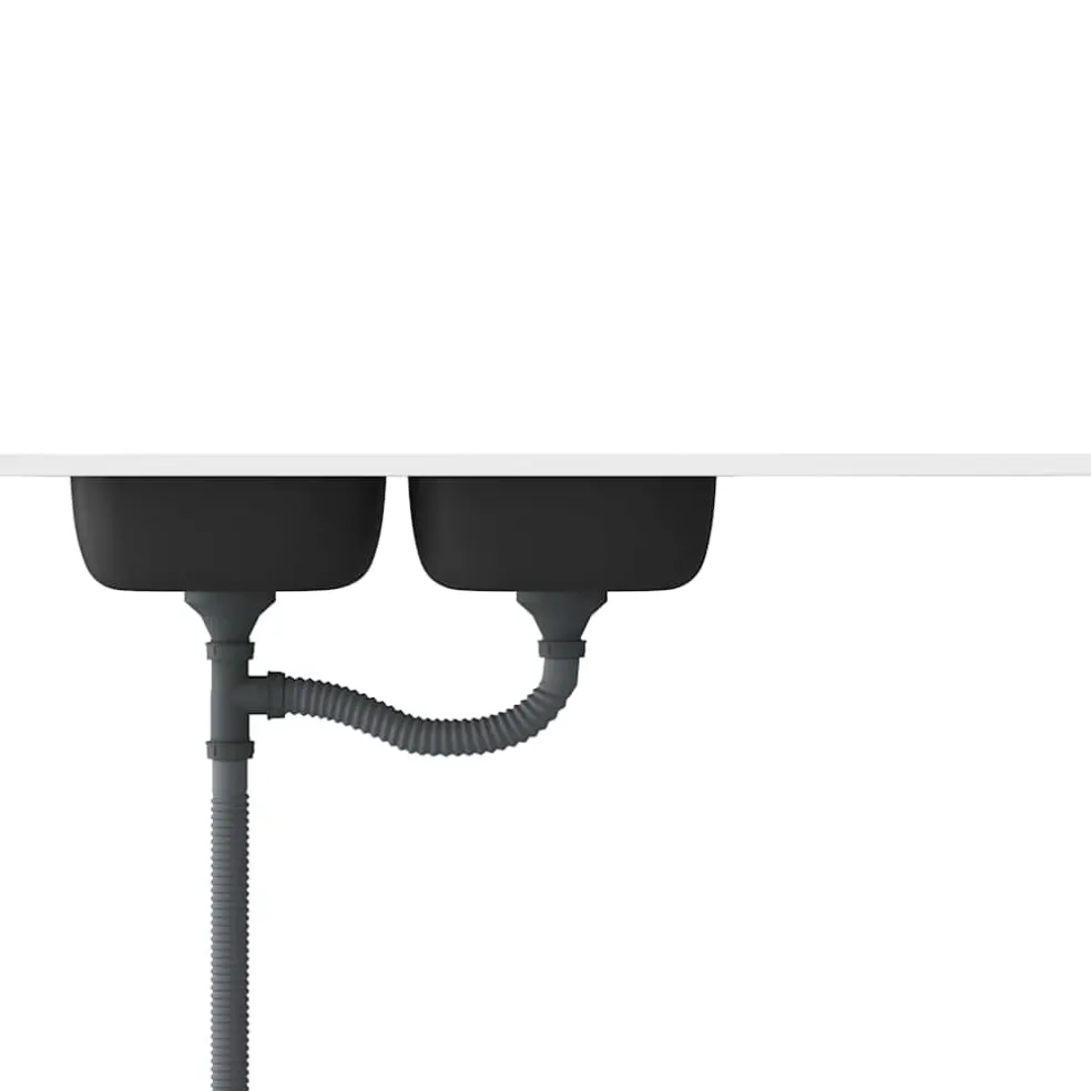 vidaXL Gootsteen dubbele bakken 1200x500x155 mm roestvrij staal zilver