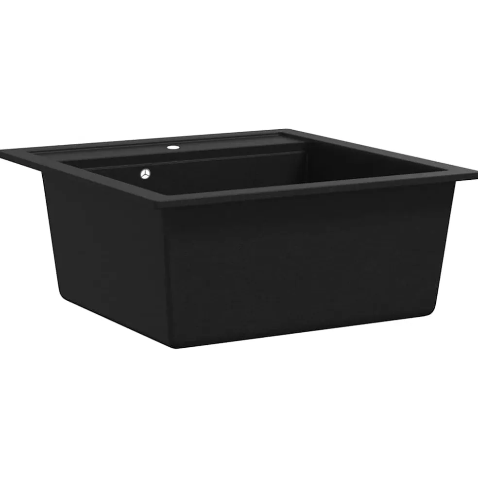 vidaXL Gootsteen enkele bak graniet beige