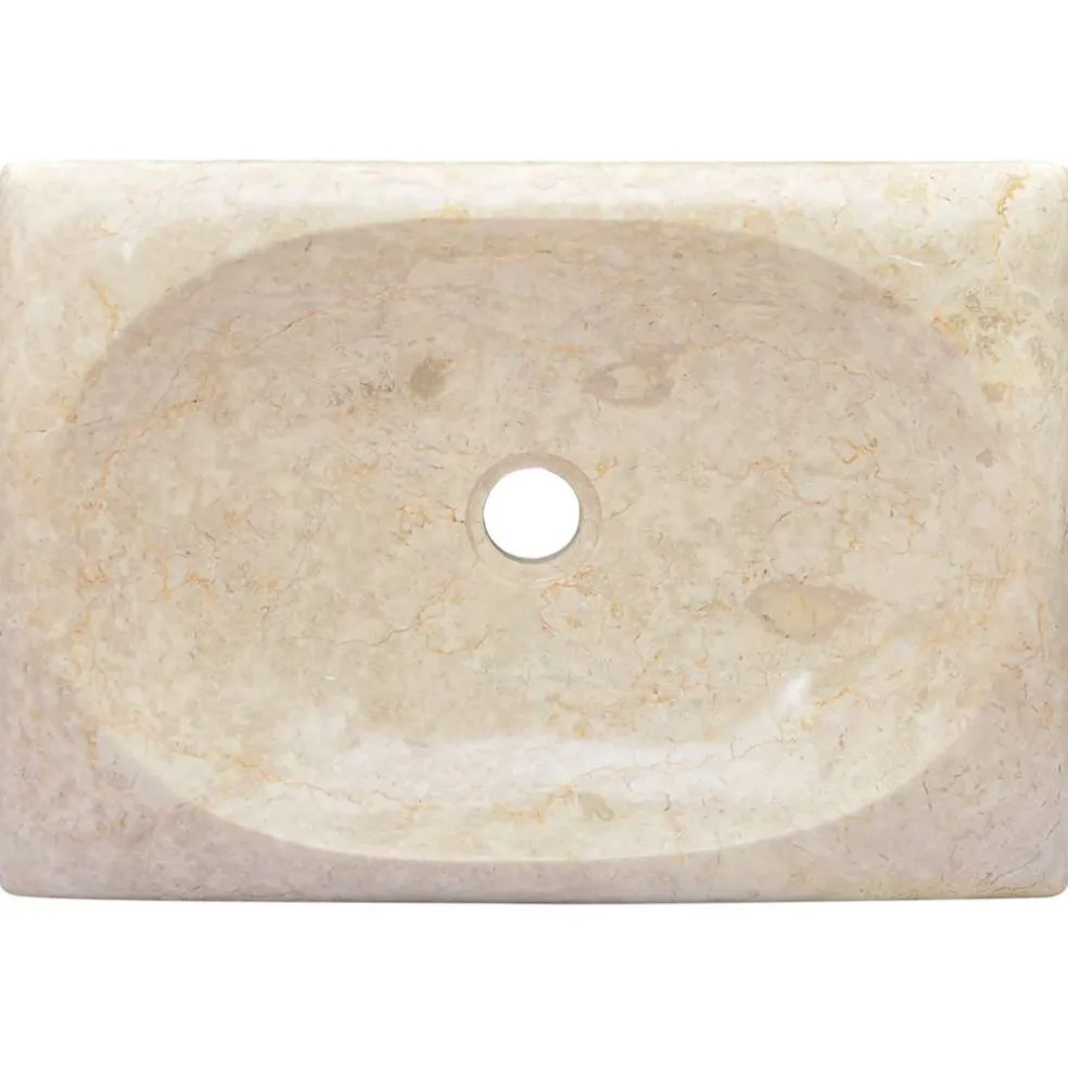 vidaXL Gootsteen 50x35x10 cm marmer crèmekleurig