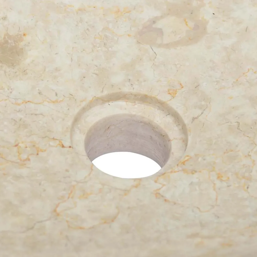 vidaXL Gootsteen 50x35x10 cm marmer crèmekleurig