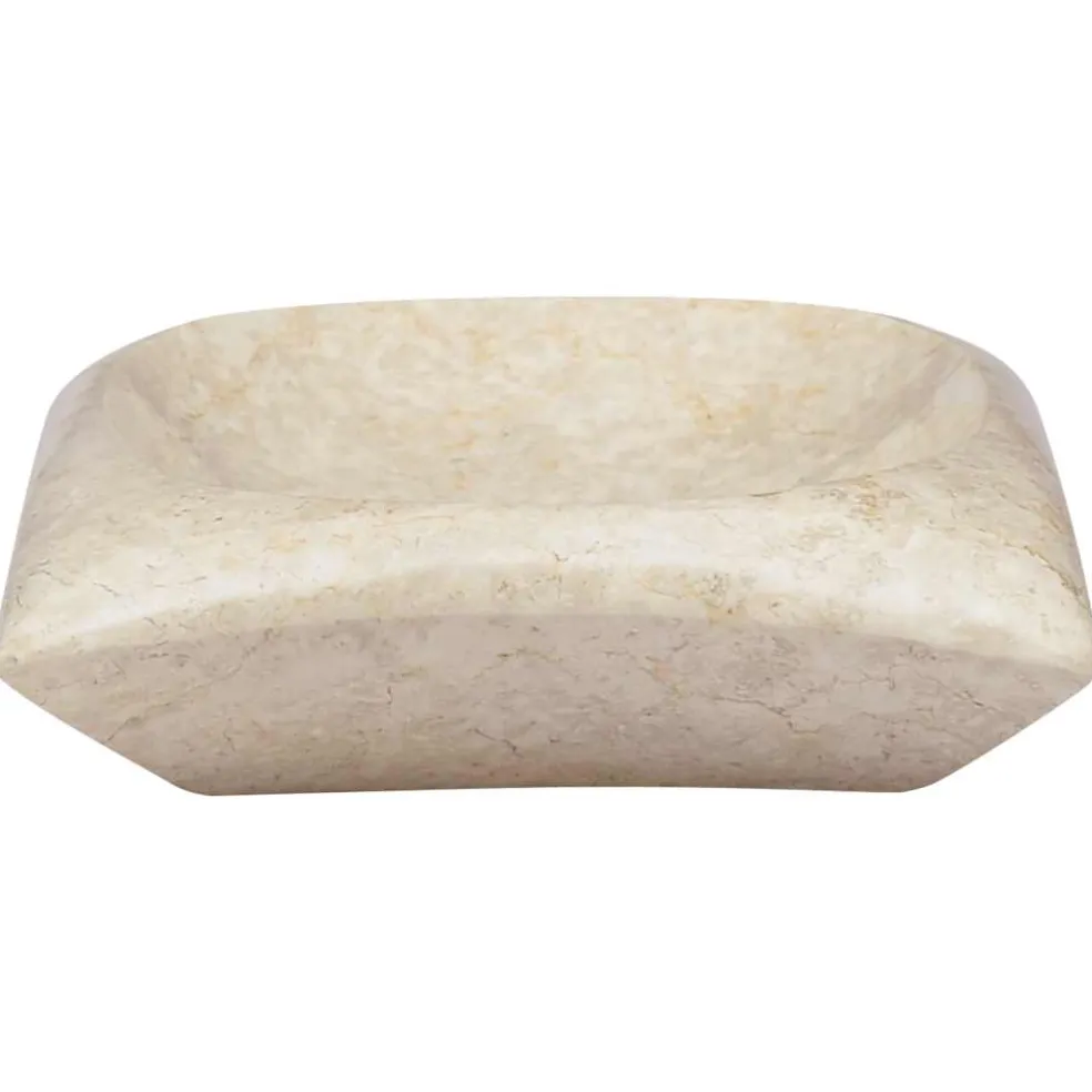 vidaXL Gootsteen 50x35x10 cm marmer crèmekleurig