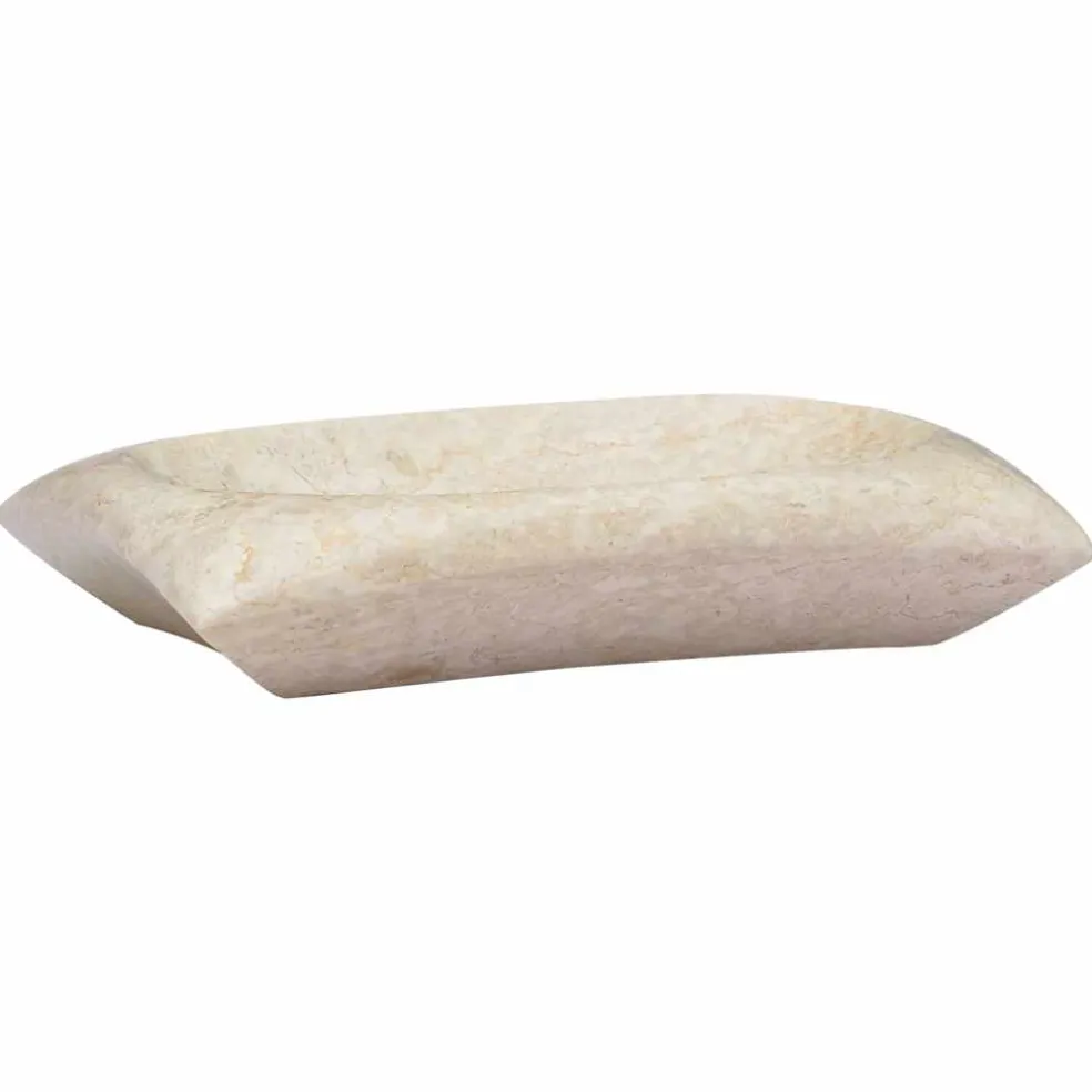 vidaXL Gootsteen 50x35x10 cm marmer crèmekleurig
