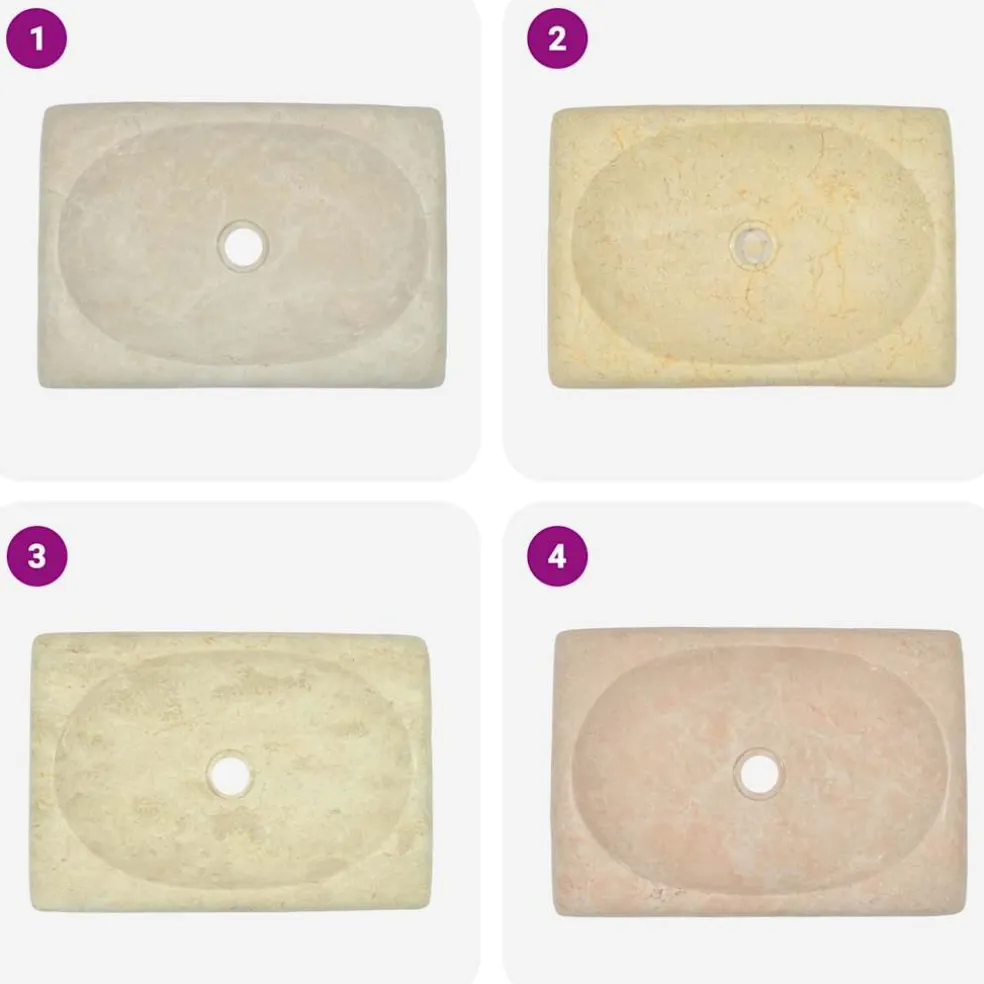 vidaXL Gootsteen 50x35x10 cm marmer crèmekleurig