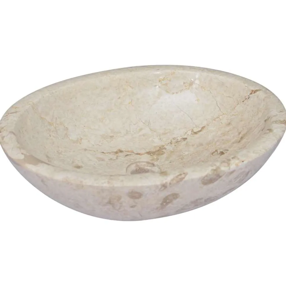 vidaXL Gootsteen 53x40x15 cm marmer crèmekleurig