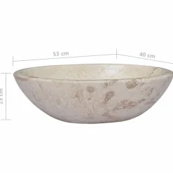 vidaXL Gootsteen 53x40x15 cm marmer crèmekleurig