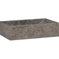 vidaXL Gootsteen 45x30x12 cm marmer hoogglans grijs