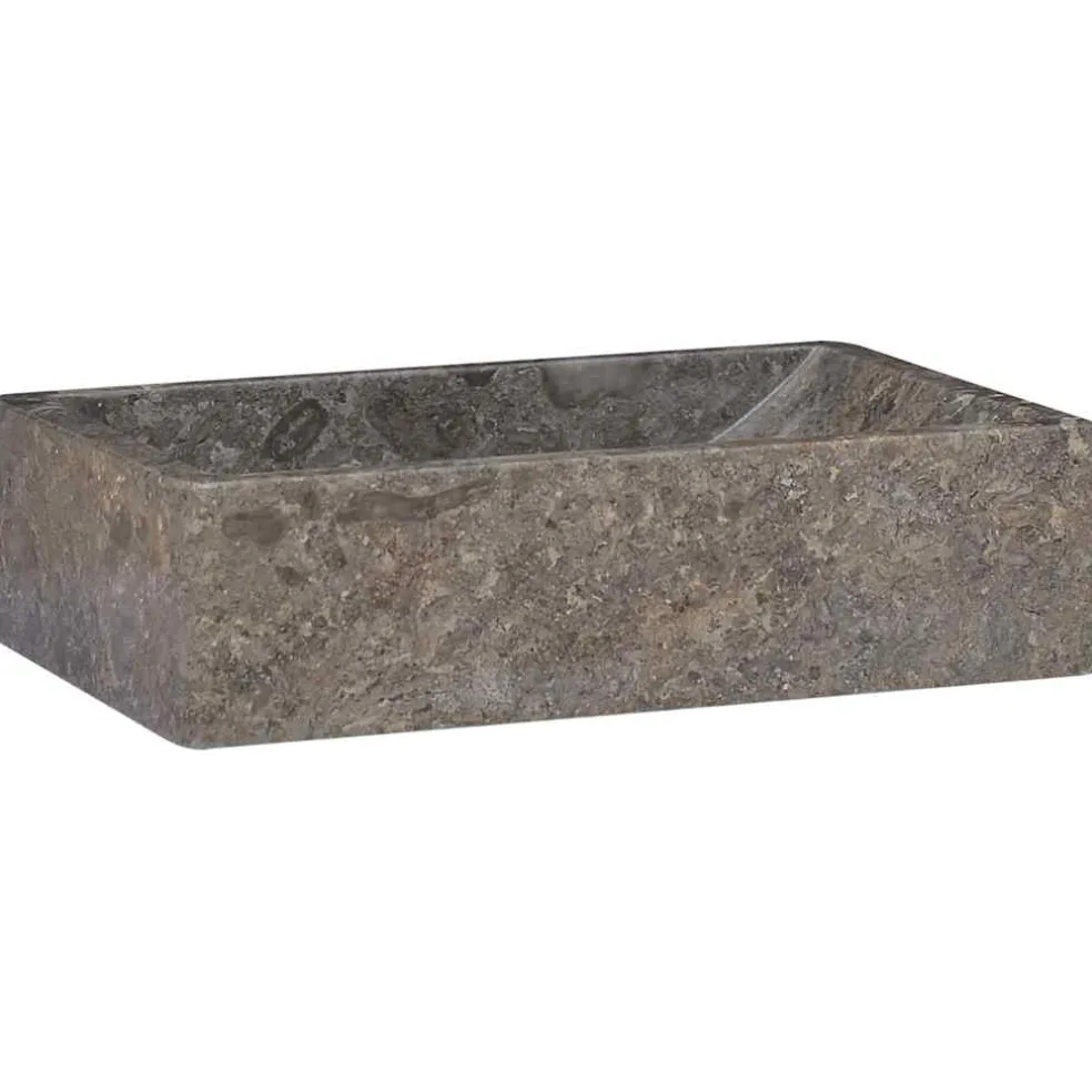 vidaXL Gootsteen 45x30x12 cm marmer hoogglans grijs