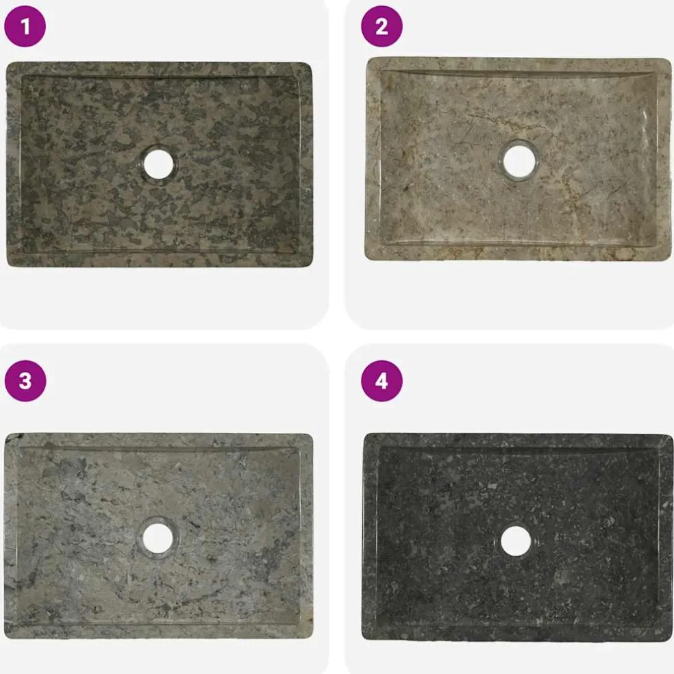 vidaXL Gootsteen 45x30x12 cm marmer hoogglans grijs