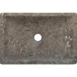 vidaXL Gootsteen 45x30x12 cm marmer hoogglans grijs