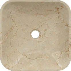 vidaXL Gootsteen 40x40x10 cm marmer crèmekleurig