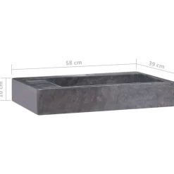 vidaXL Gootsteen 40x40x10 cm marmer grijs